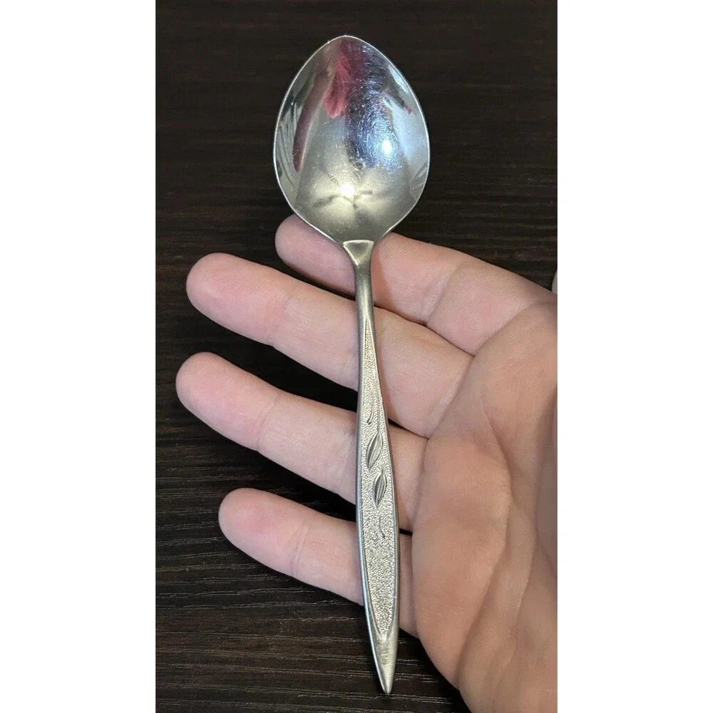2 Vtg Oneida Royal Harvest Stainless Teaspoon & Butter Spreader Flatware Lot